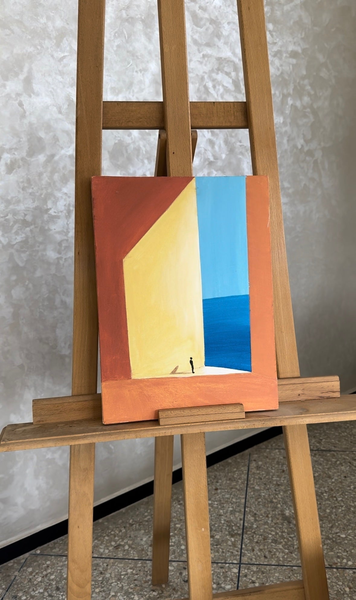 Tableau fait à la main + son chevalet en bois