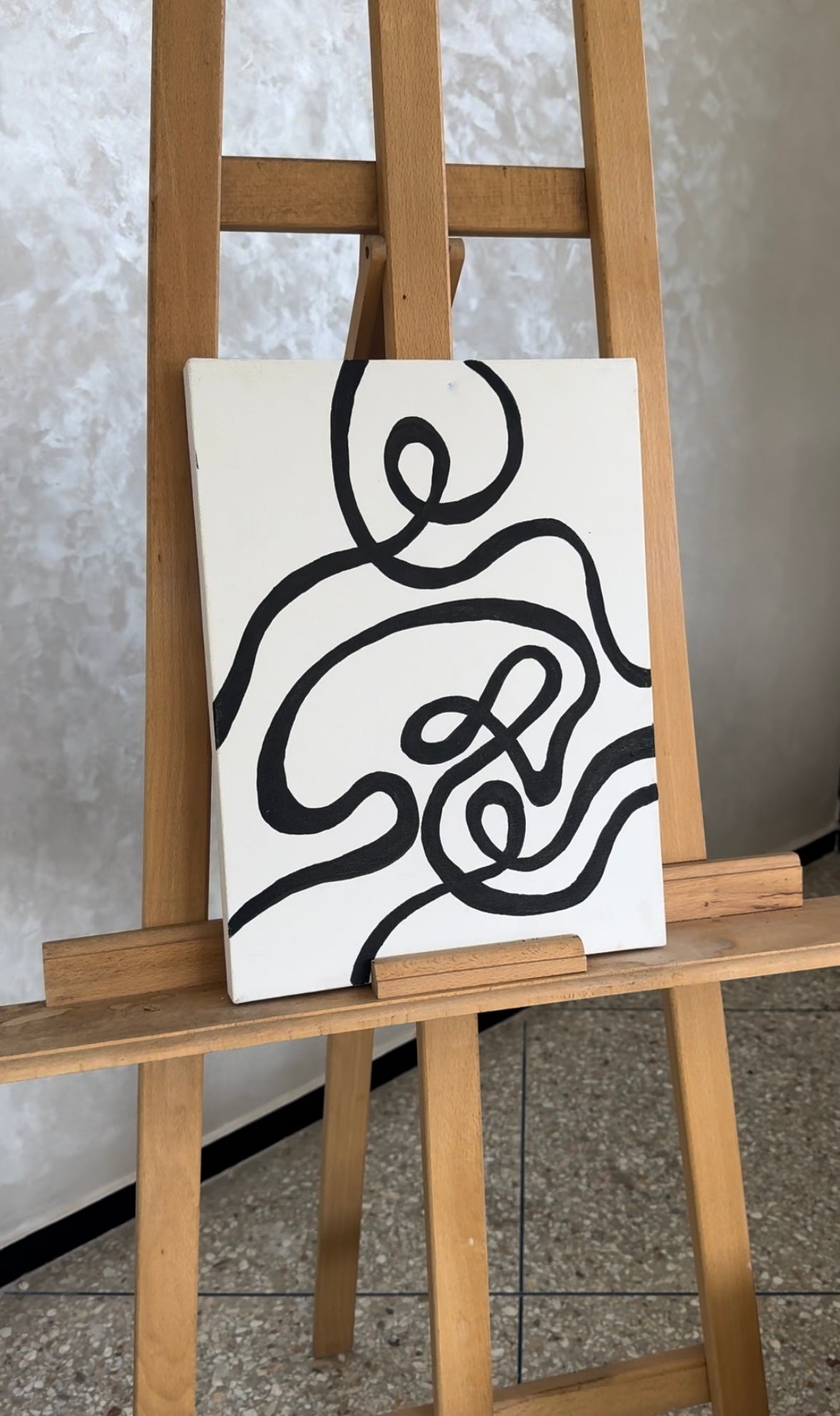 Tableau fait à la main + son chevalet en bois