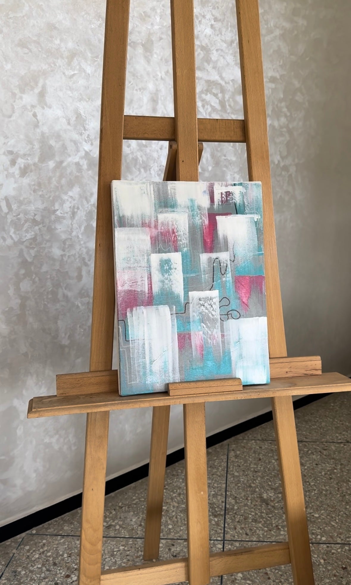 Tableau fait à la main + son chevalet en bois