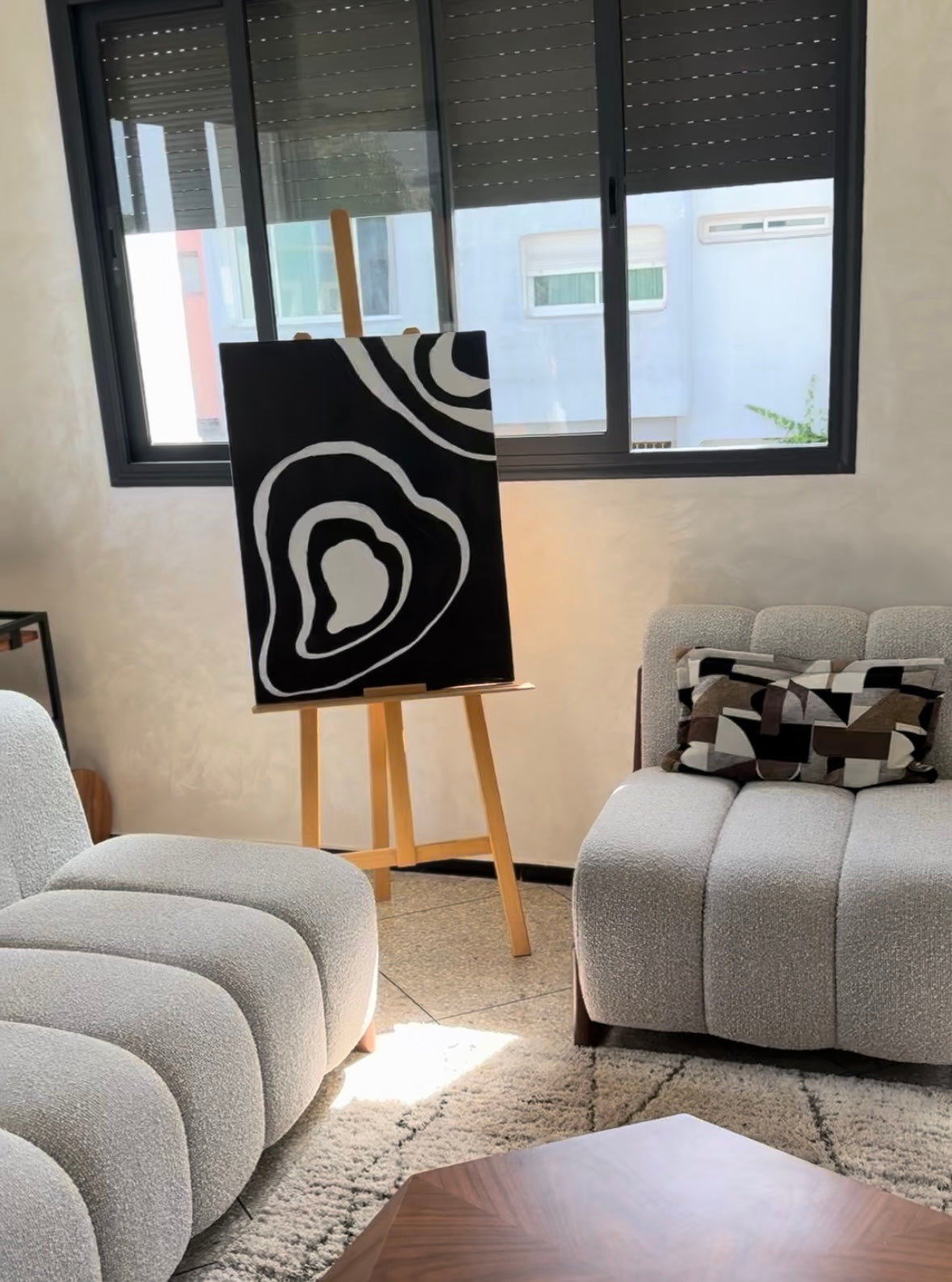 Tableau fait à la main + son chevalet en bois