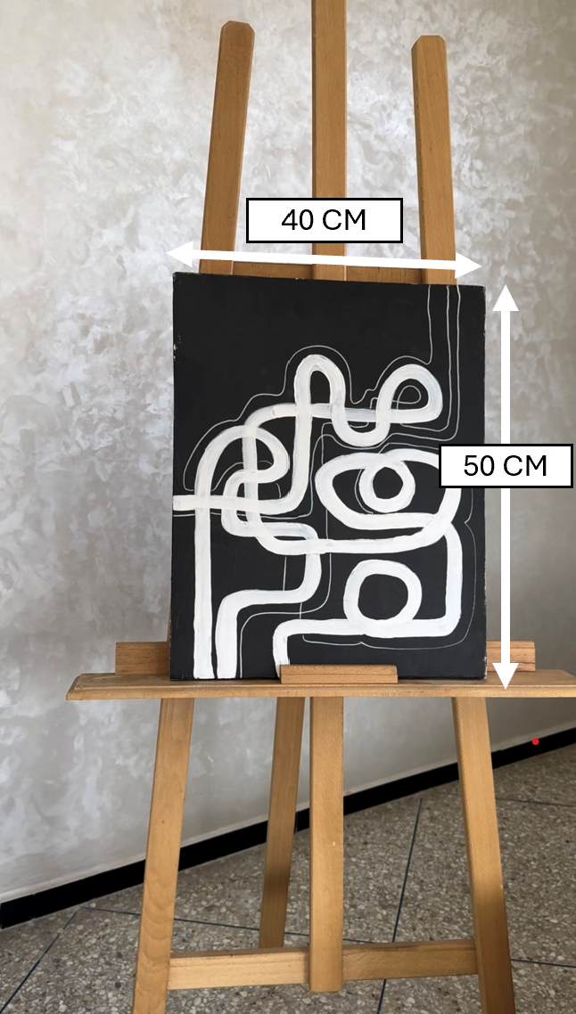 Tableau fait à la main + son chevalet en bois